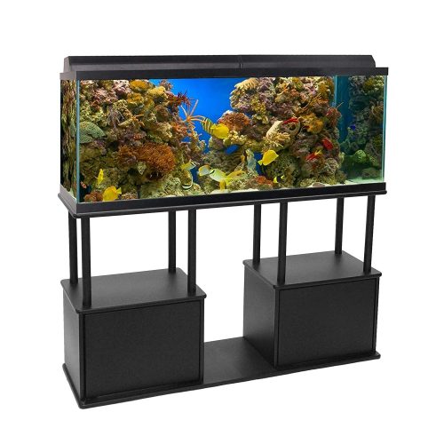 Aquatic Fundamentals Black Aquarium Stand with Shelf for 55 Gallon Tanks