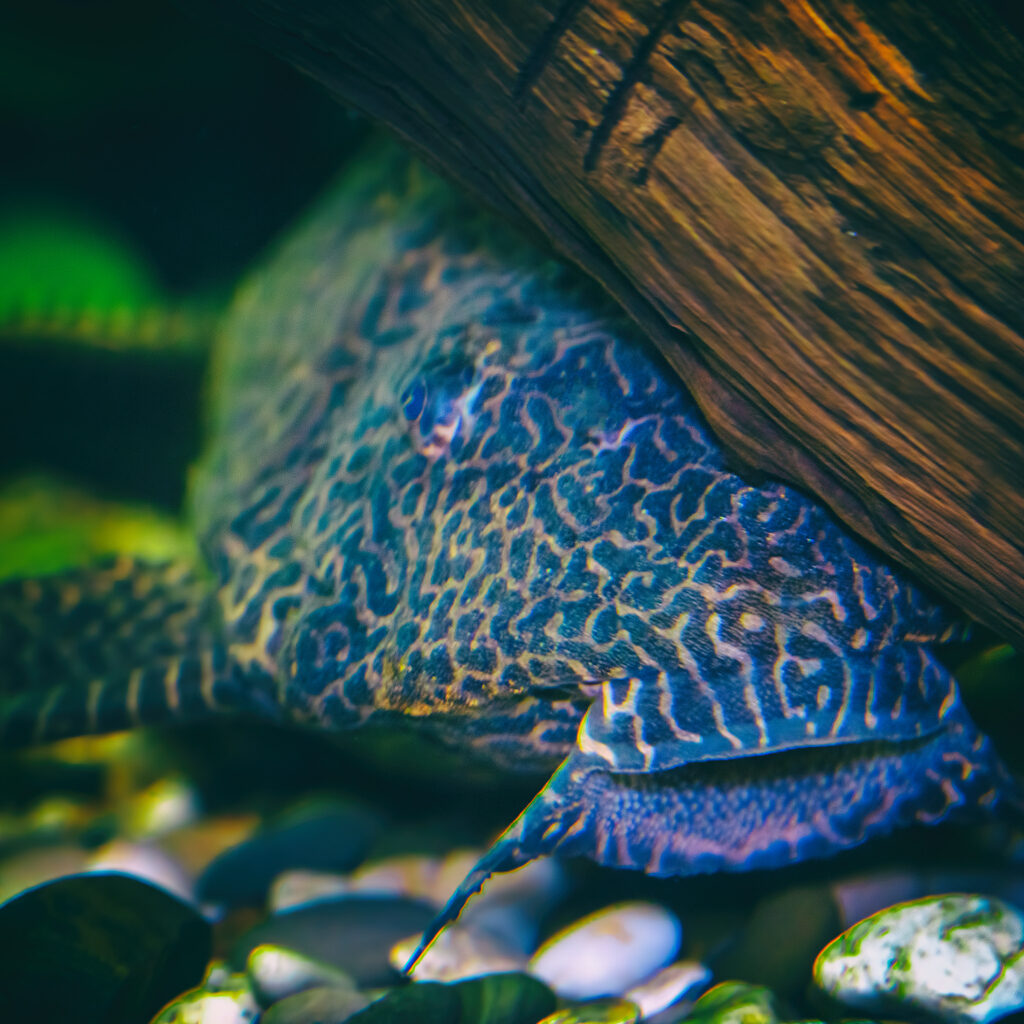 blue pleco close up